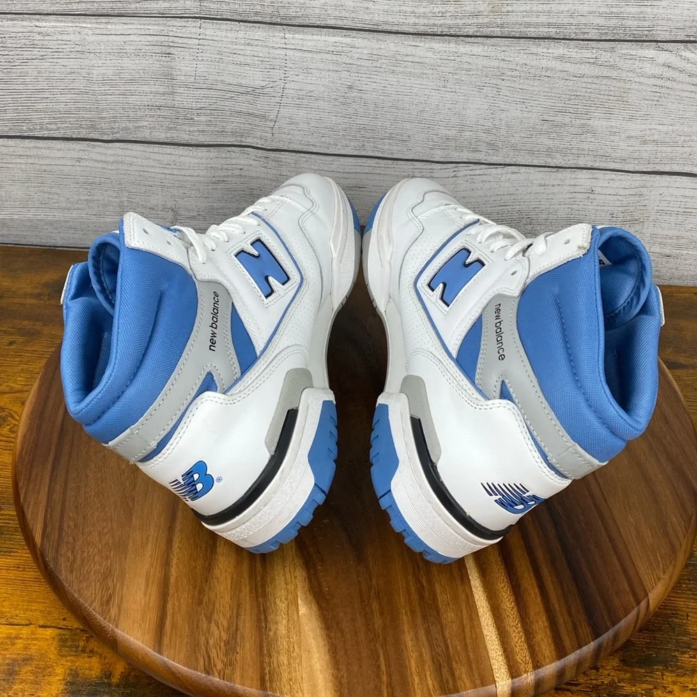New Balance 650 White Heritage Blue High Top Sneakers BB650RCK Mens Shoe Size 12